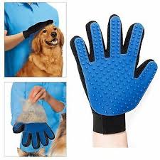 Pet Grooming Glove Blue - Grooming Bathing Glove for Cats & Dogs